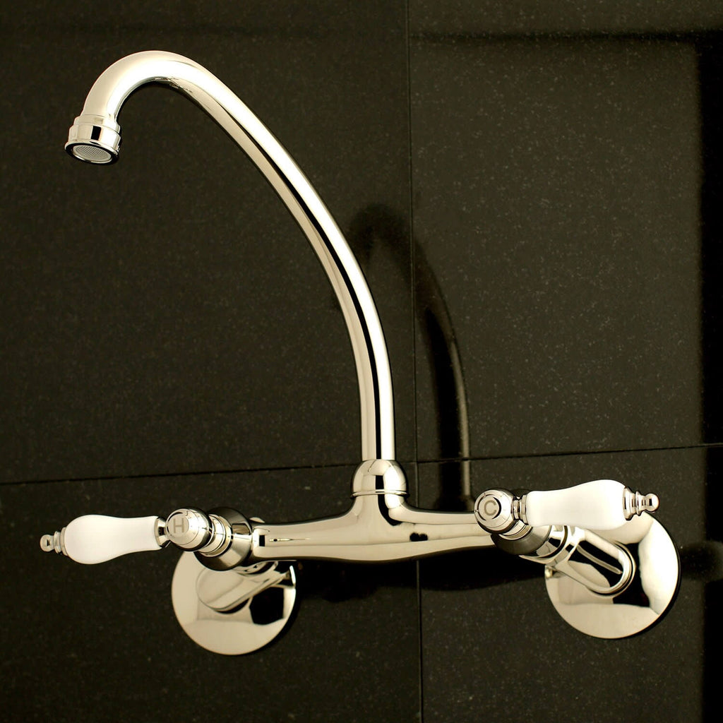 Polished Chrome 2-Handle Wall Mount Kitchen Faucet A80224