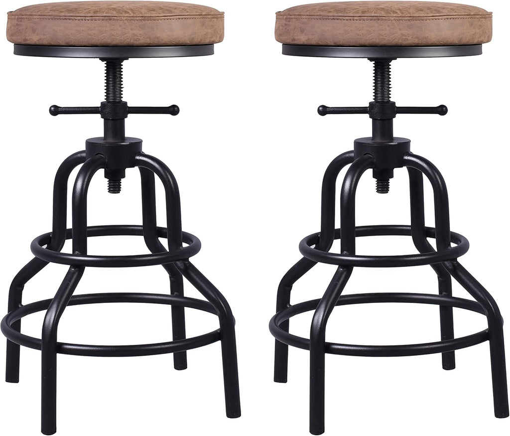 Rustic Swivel Bar Stool Set of 2 R6494