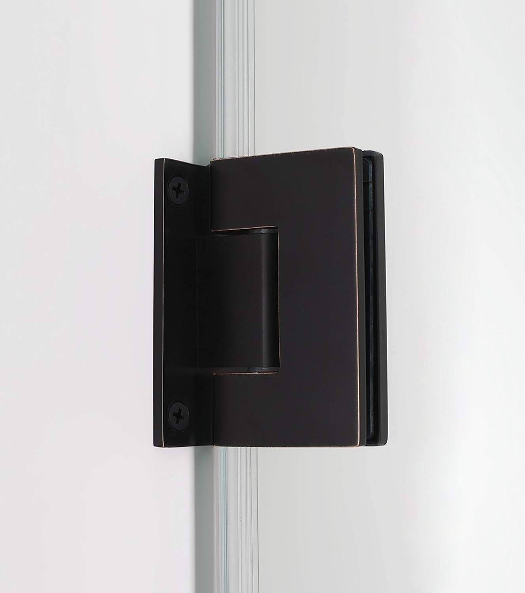72x22 High x 22x22 Wide Hinged Frameless Shower Door Oil Rubbed Bronze U370