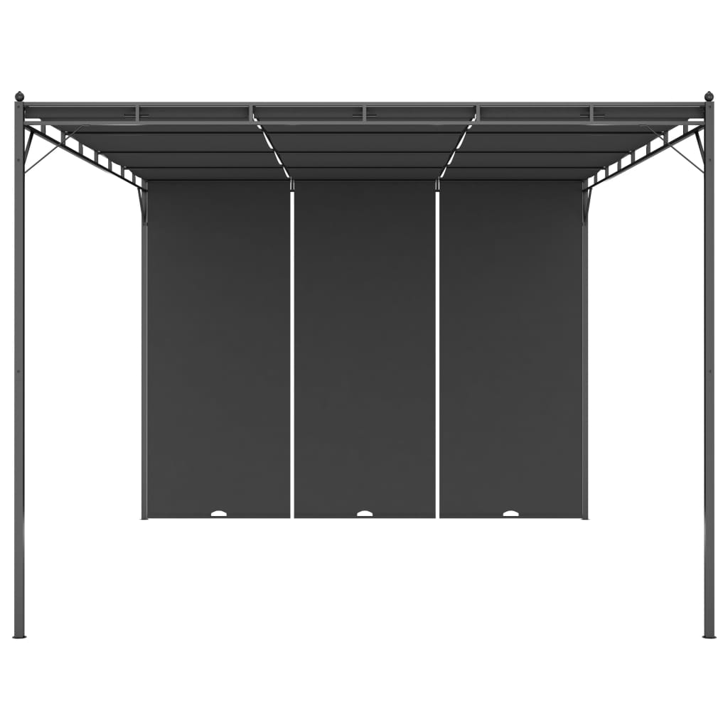 Garden Gazebo with Side Curtain Anthracite C9297