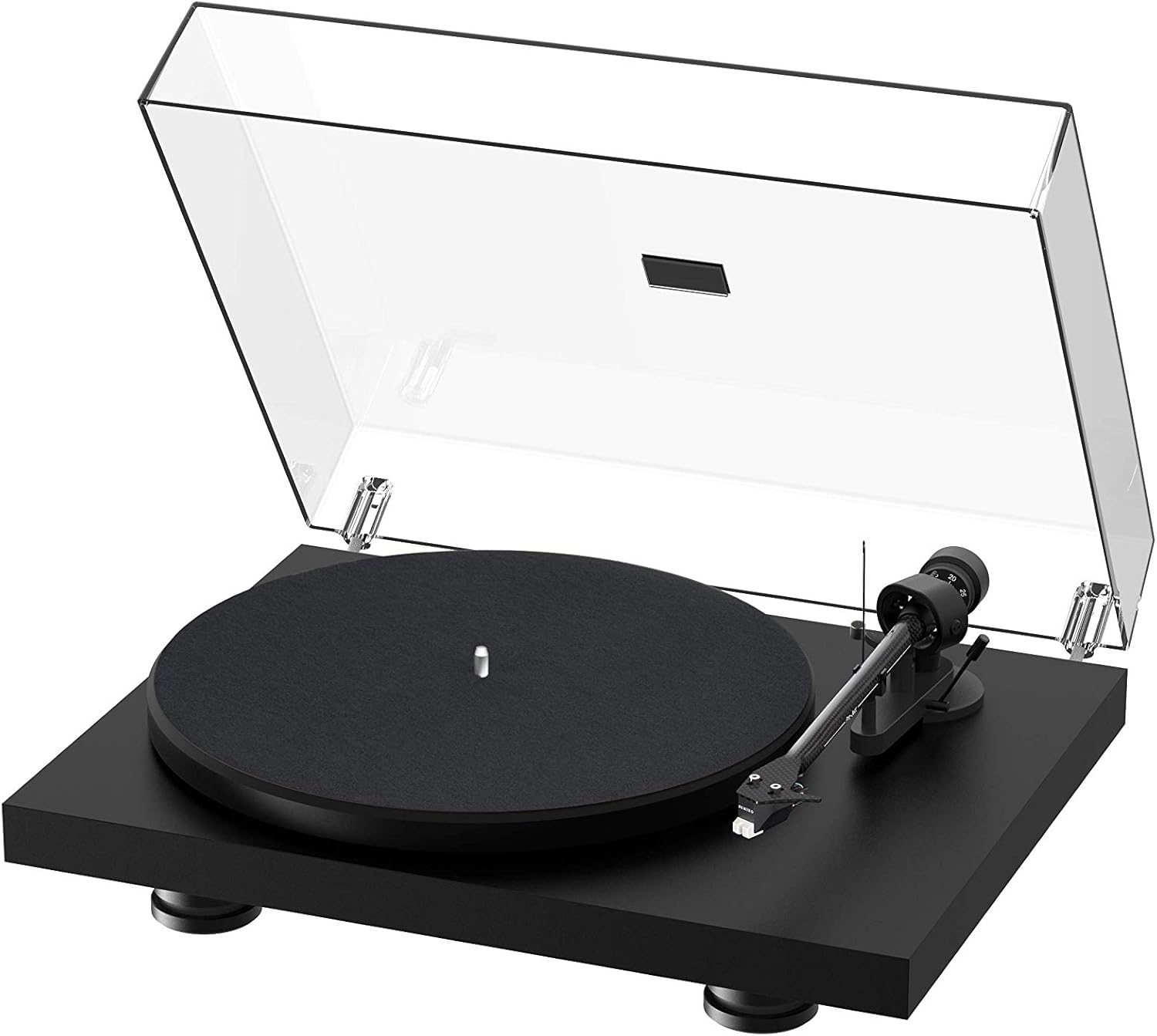 High Gloss Black Turntable with Carbon Fiber Tonearm and Sumiko Rainier Phono Cartridge X604