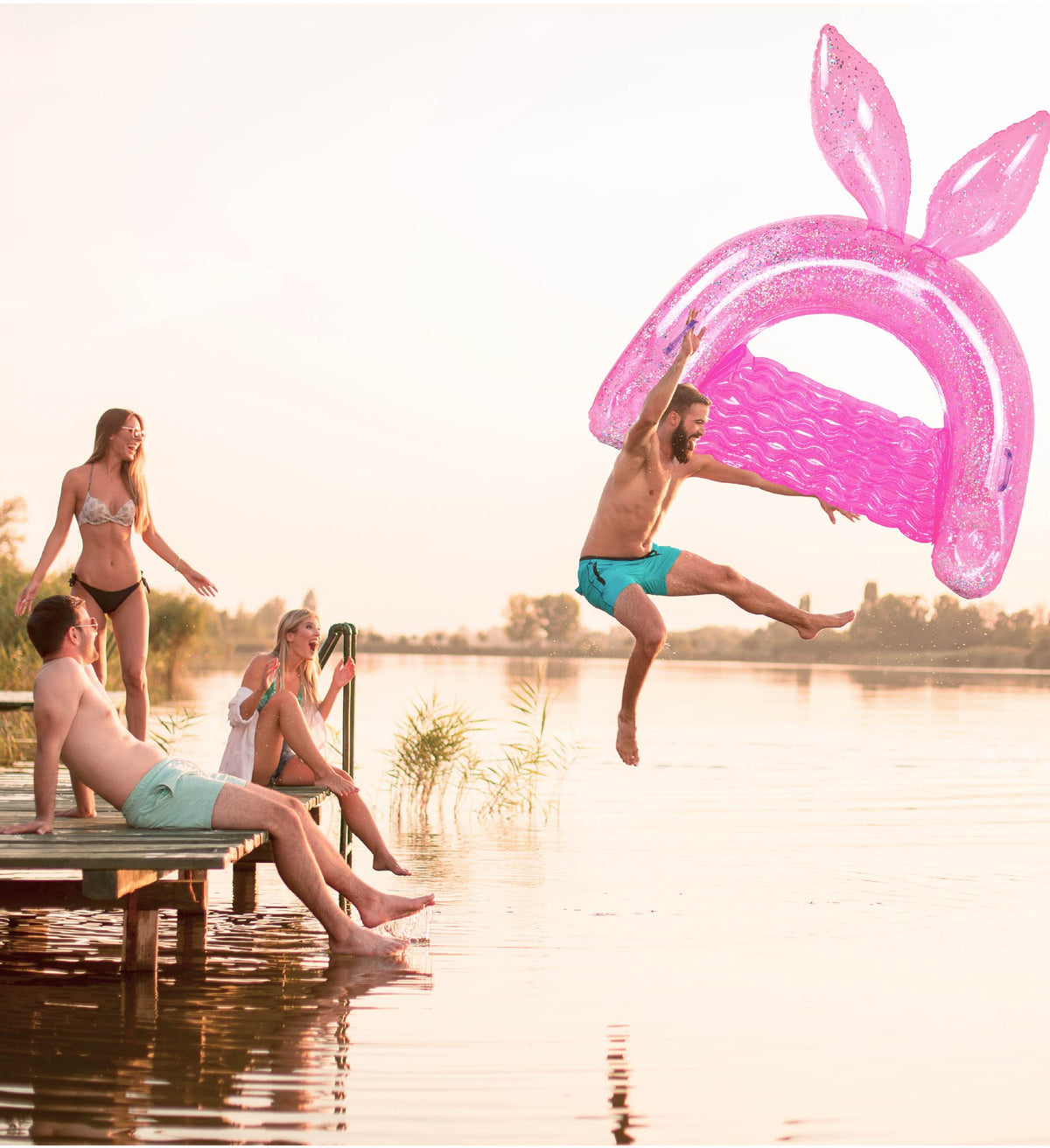Pink Bunny Pool Floats Set Of 3 Pack G589364