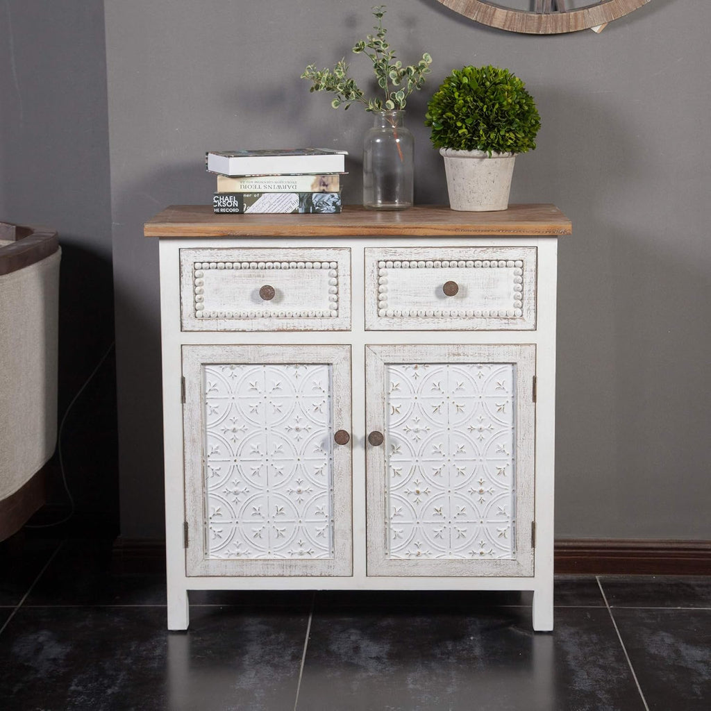White 4 Drawer Wood Bathroom Floor Storage Cabinet Z2369