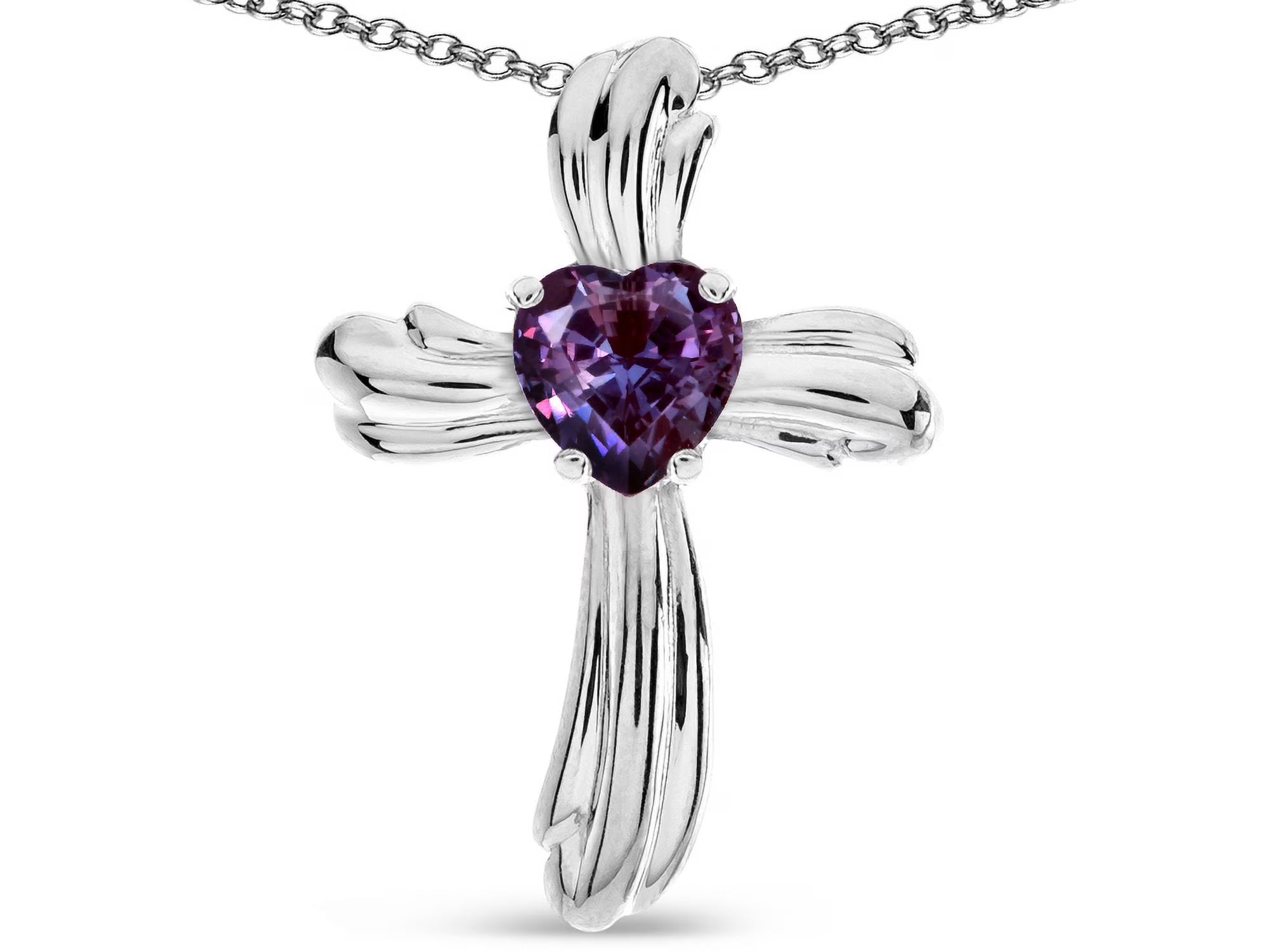 10k White Gold Heart Shape Pendant Necklace N167174