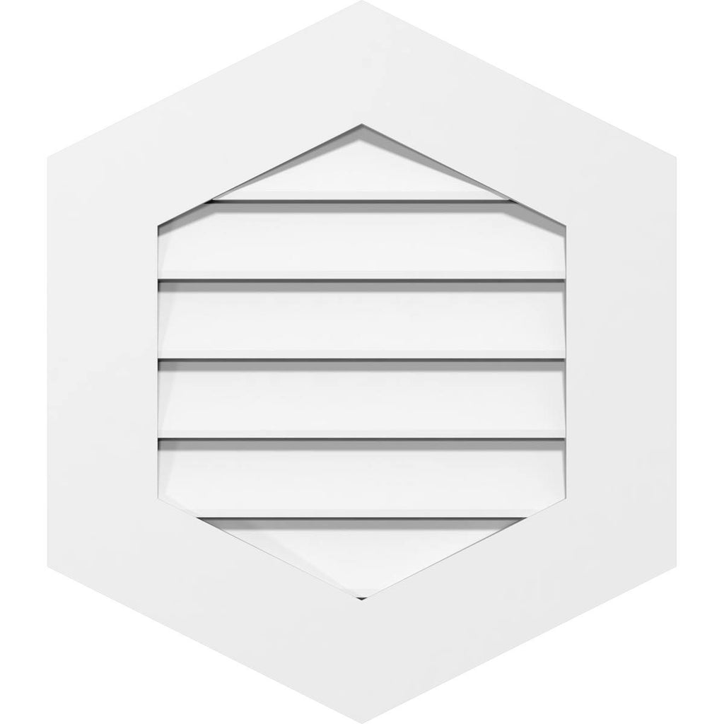 22x22W x 40x22H Vertical Peaked Surface Mount PVC Gable Vent N284