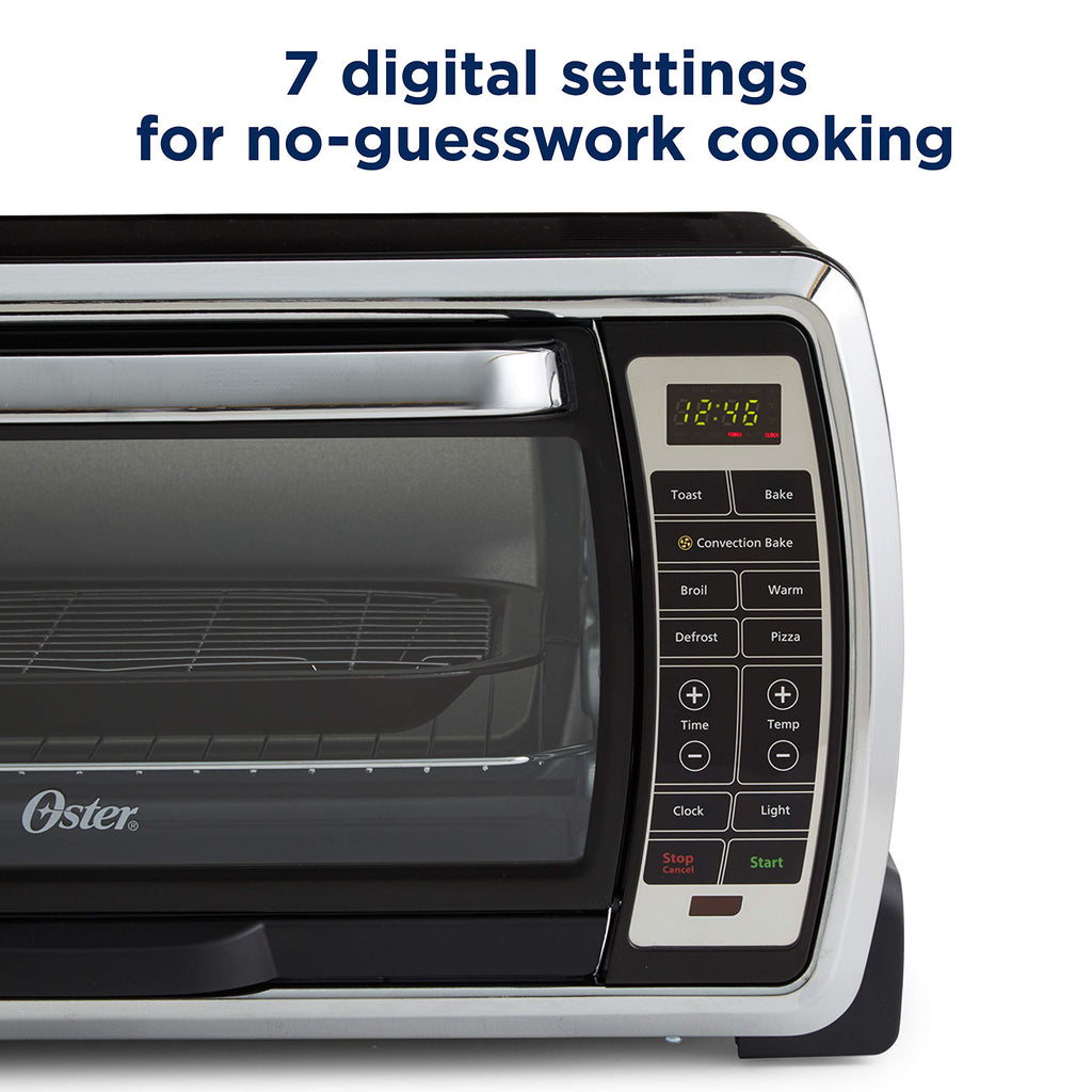 Digital Convection Toaster Oven, 6-Slice, Black/Polished Stainless C4852