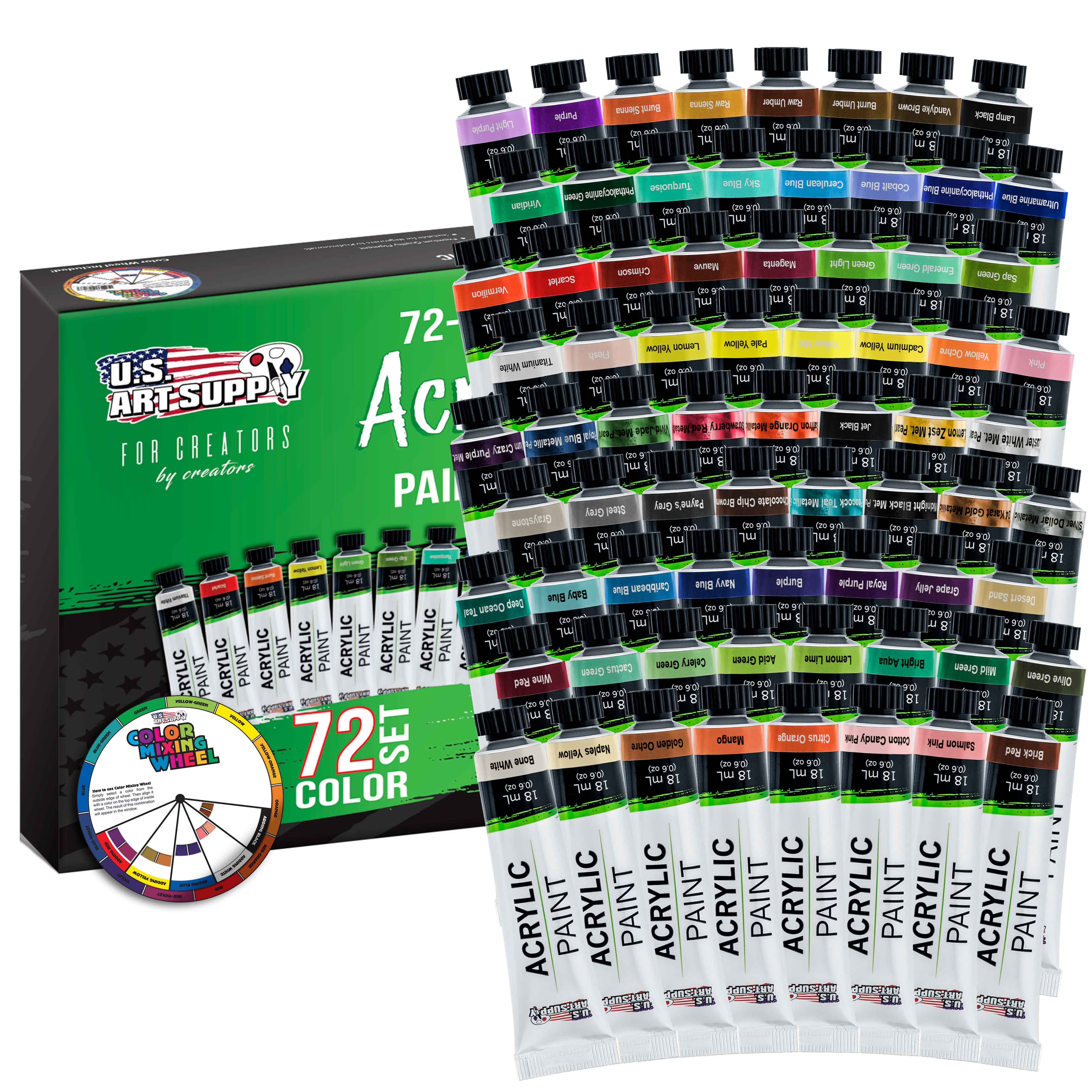 72 Color Set of Acrylic Paint in 18ml Tubes E7001