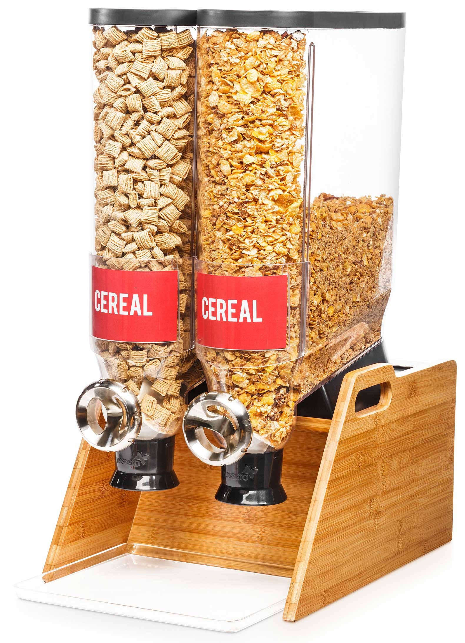 Double Tabletop Dispenser with Bamboo Stand H288