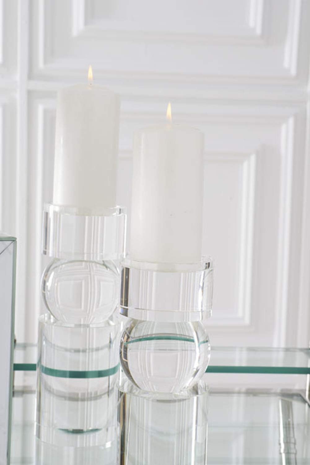 12.5 Inch Glass Pillar Candle Holder R4889