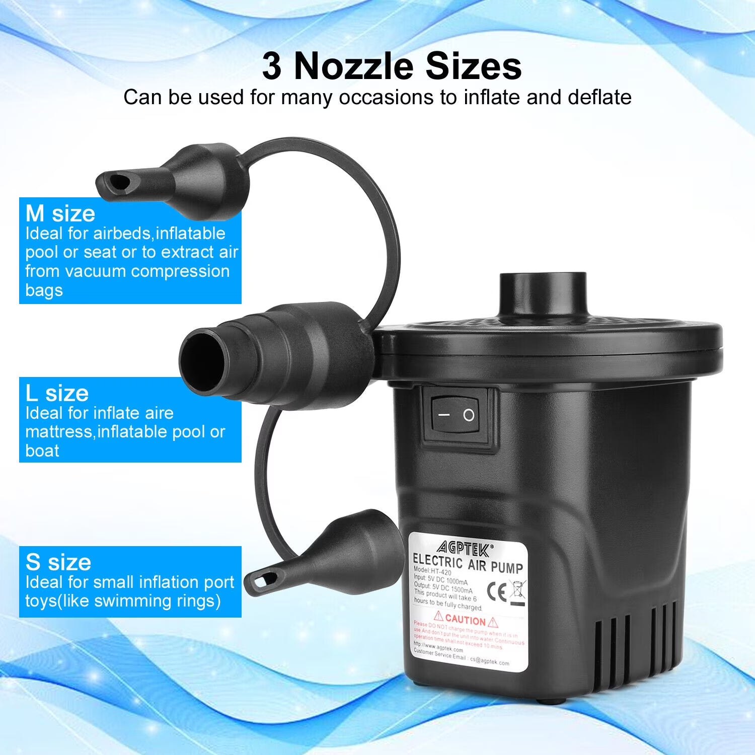Electric Air Pump for Inflatable Camping Portable U920
