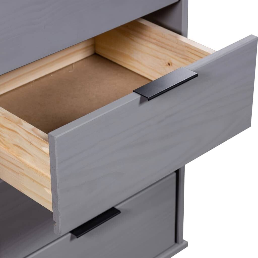 Drawer Cabinet Gray Solid Pine Wood H3030