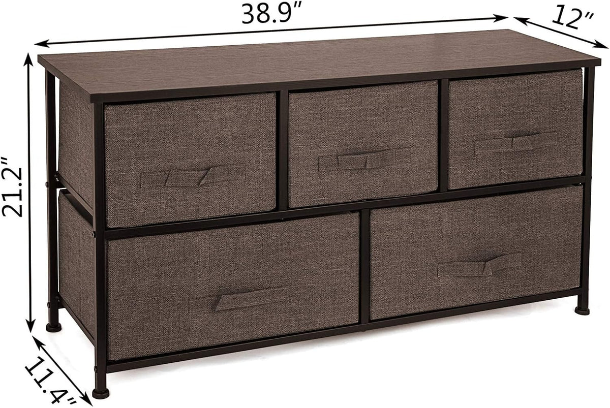 5 Drawer Fabric Steel Frame Dresser Y54310