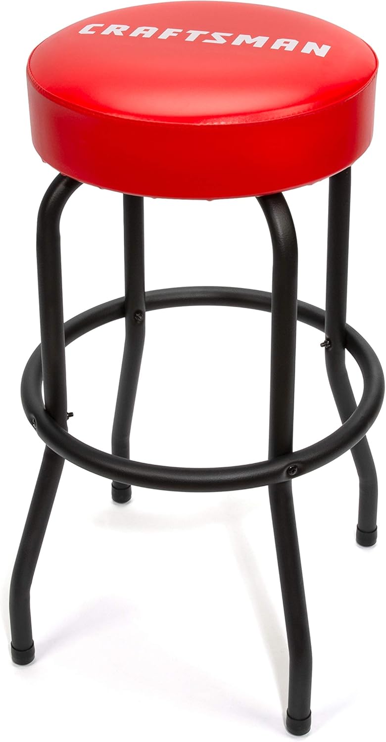 Adjustable Height Work Shop Stool with Padded Vinyl Seat Z9370