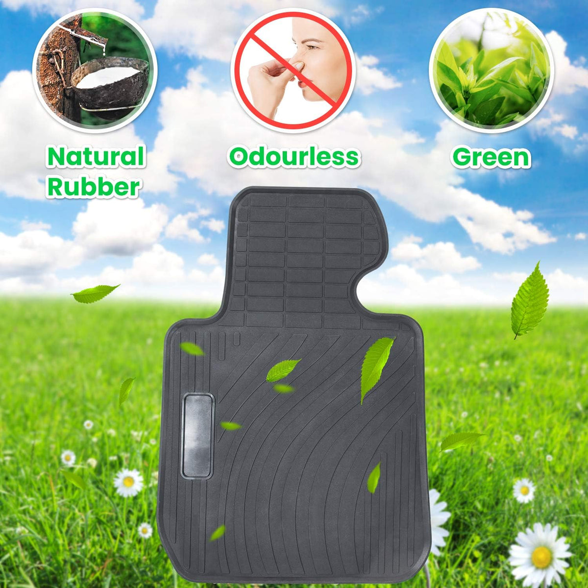 Heavy Duty Rubber Car Liner Black 4PCS D36251