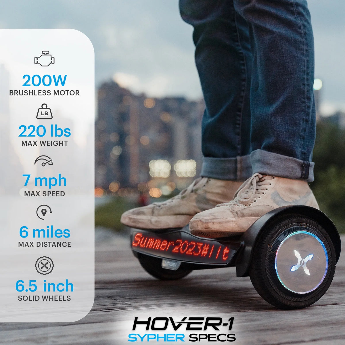Black Hoverboard with Customizable Screen U82481