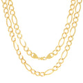 14k Yellow Gold Solid Figaro Chain Link Necklace 18" - 30" L6432