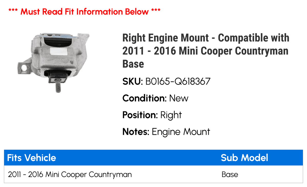 Engine Mount for Mini Cooper Countryman J847
