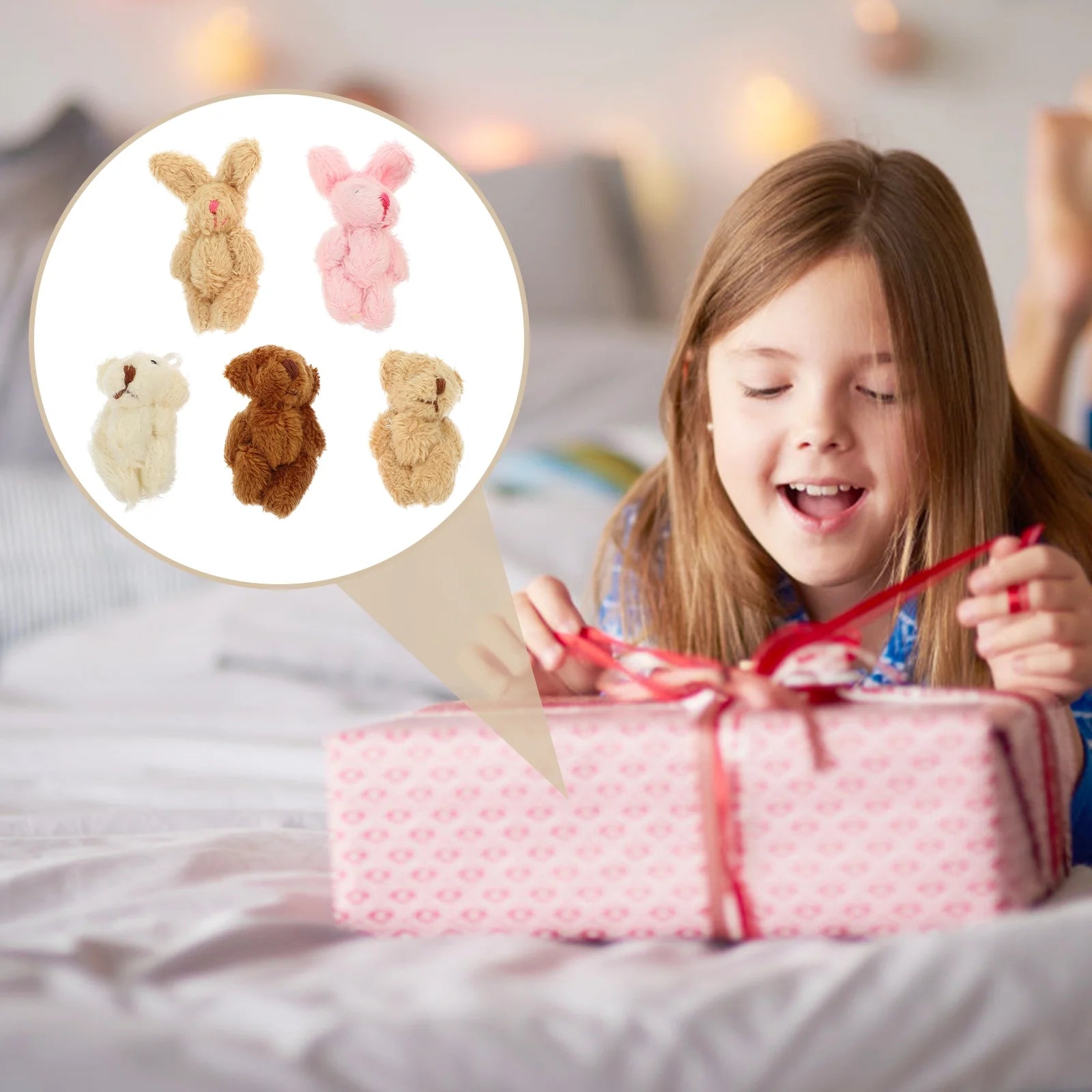 5pcs Miniature Plush Doll Figurines E5678