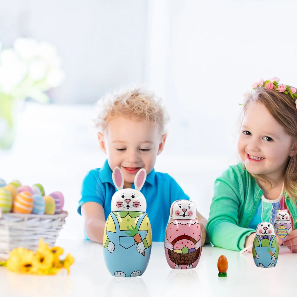5-Storey Wooden Rabbit Doll Toys H330