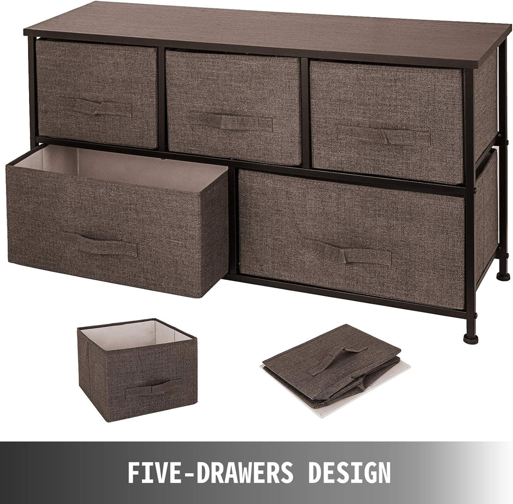 5 Drawer Fabric Steel Frame Dresser Y54310