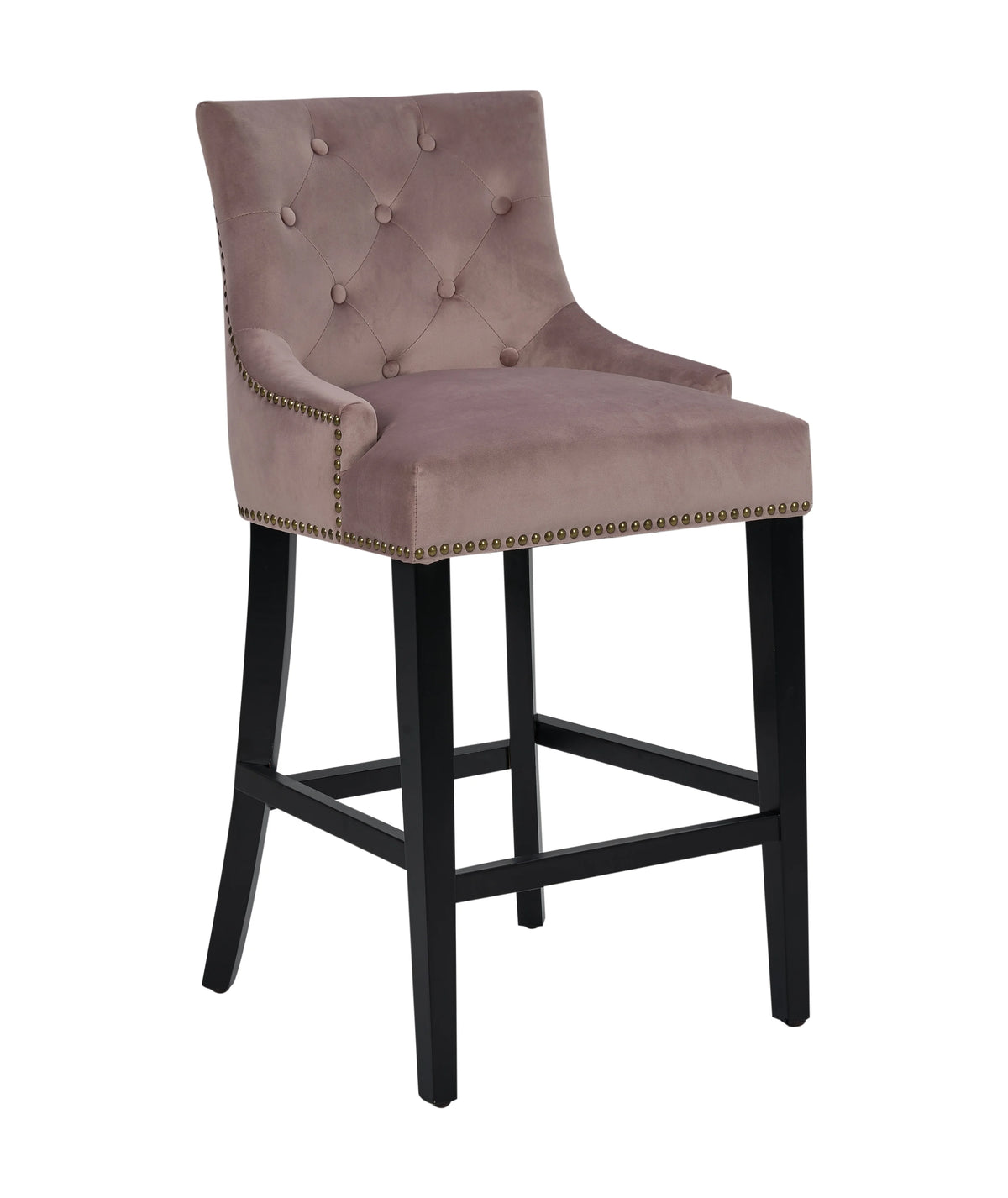 Button Tufted Velvet Counter Stool Chair S5170