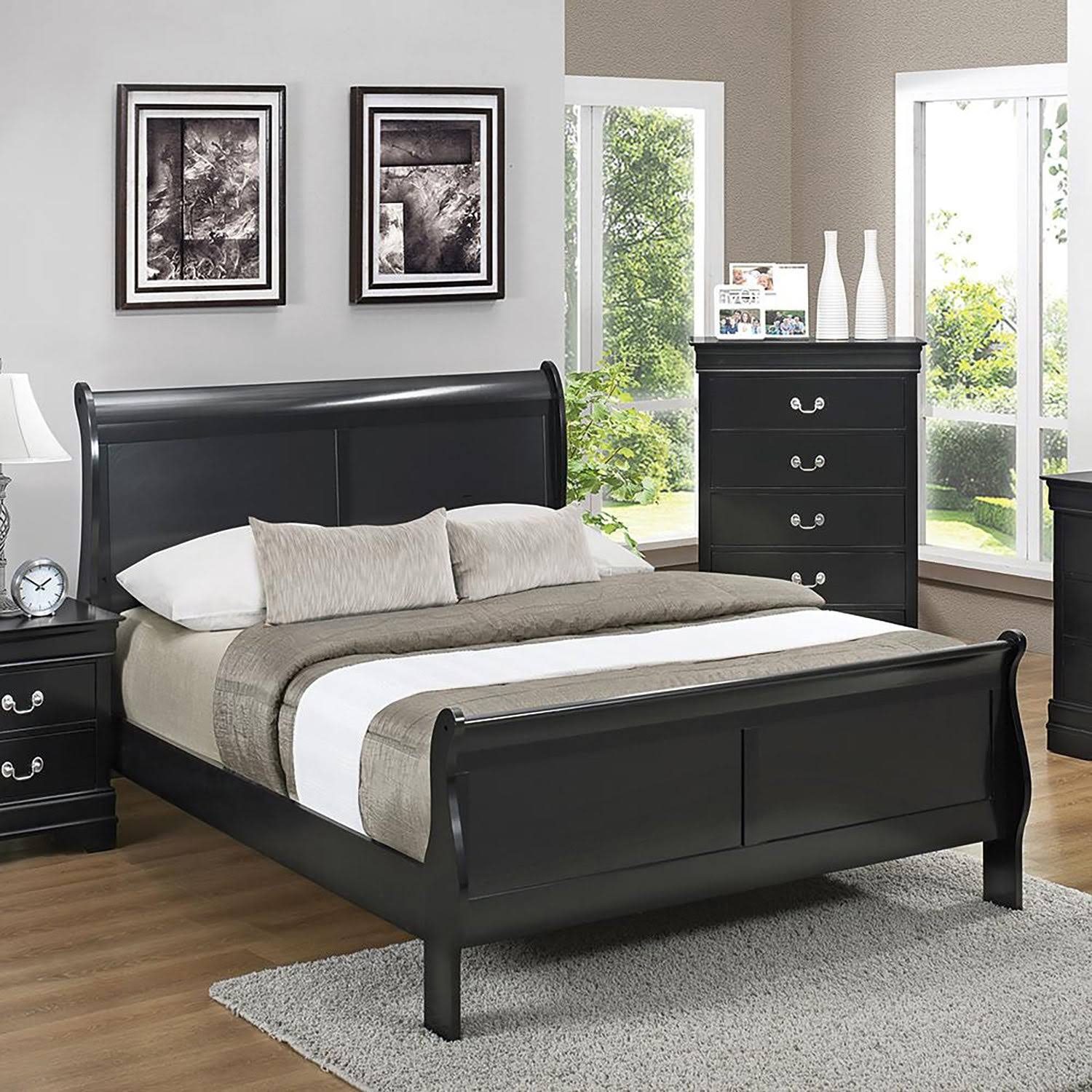 Queen Cappuccino Sleigh Bed V659299