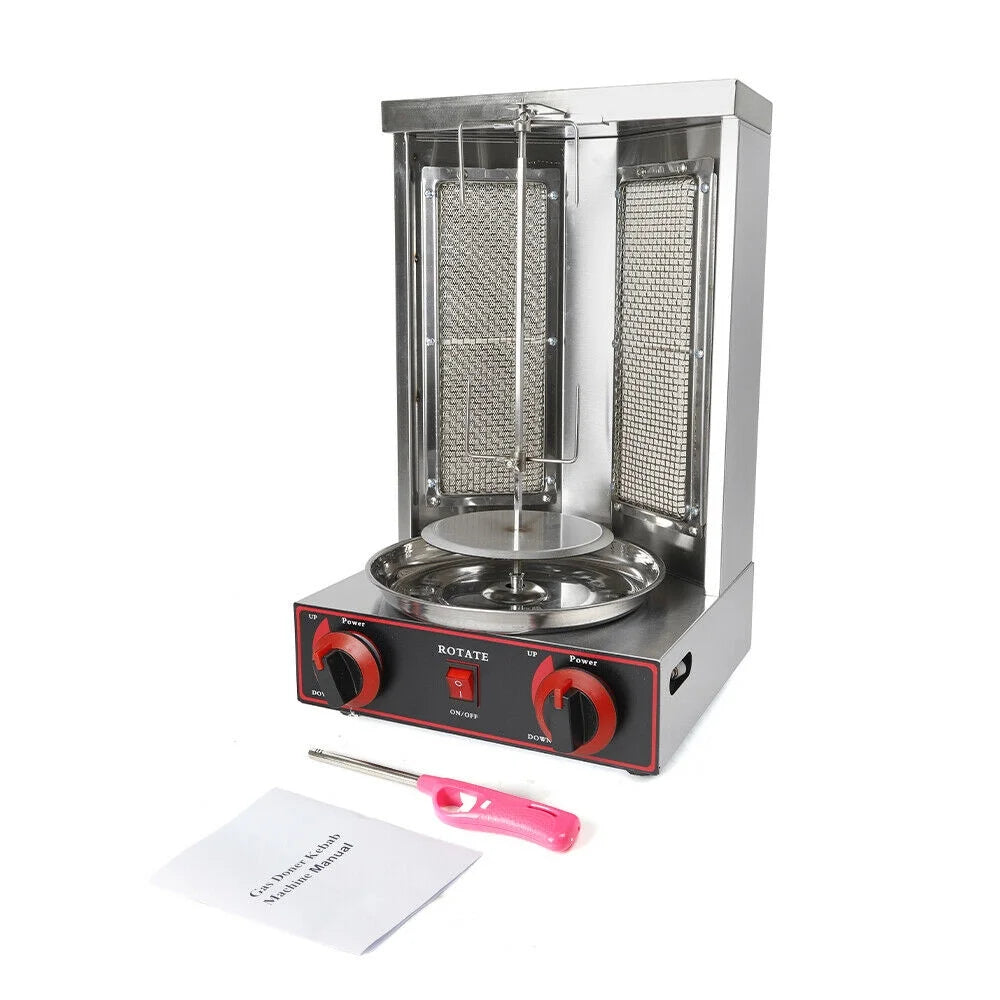 110V Gas Vertical Spinning Doner Kebab Grill Machine Broiler Shawarma Machine C8180