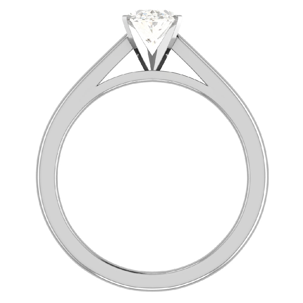 Oval Solitaire 0.75 Carat 14K White Gold Engagement Ring W52041