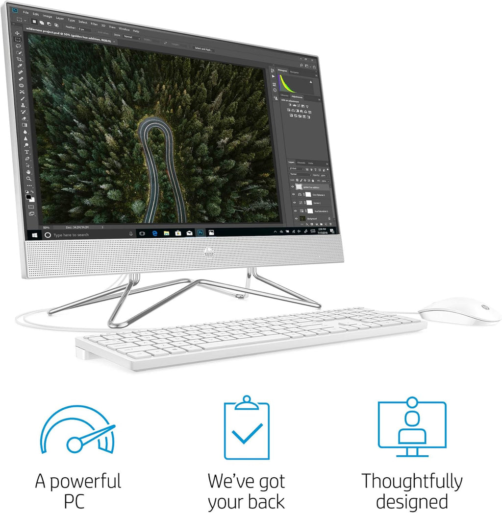24-inch All-in-One Touchscreen Desktop Computer, AMD Ryzen 5 4500U Processor, 12 GB RAM, 512 GB SSD, Windows 10 Home, Silver X599