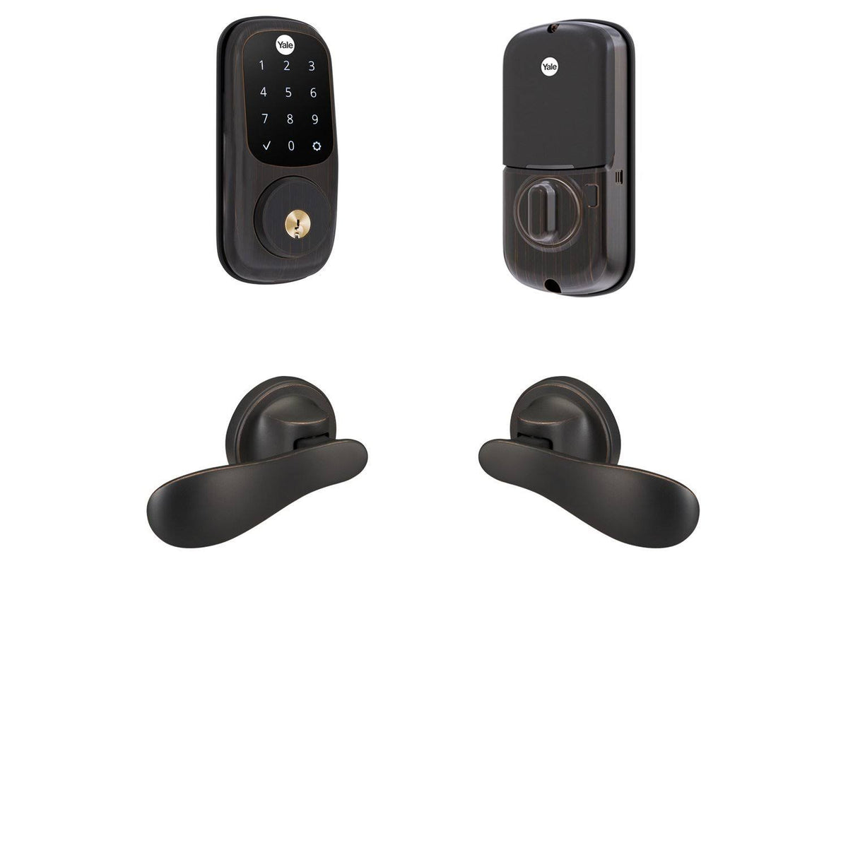 Z-Wave Plus Assure Lock Touchscreen Deadbolt with Passage Navis Paddles U9502