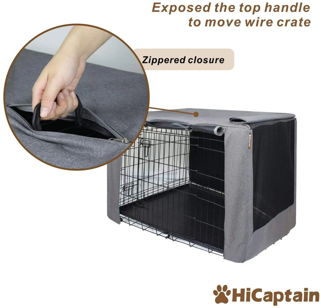 Black Folding Dog Crate Cover for 24 Inch Wire Pet Cage J28027