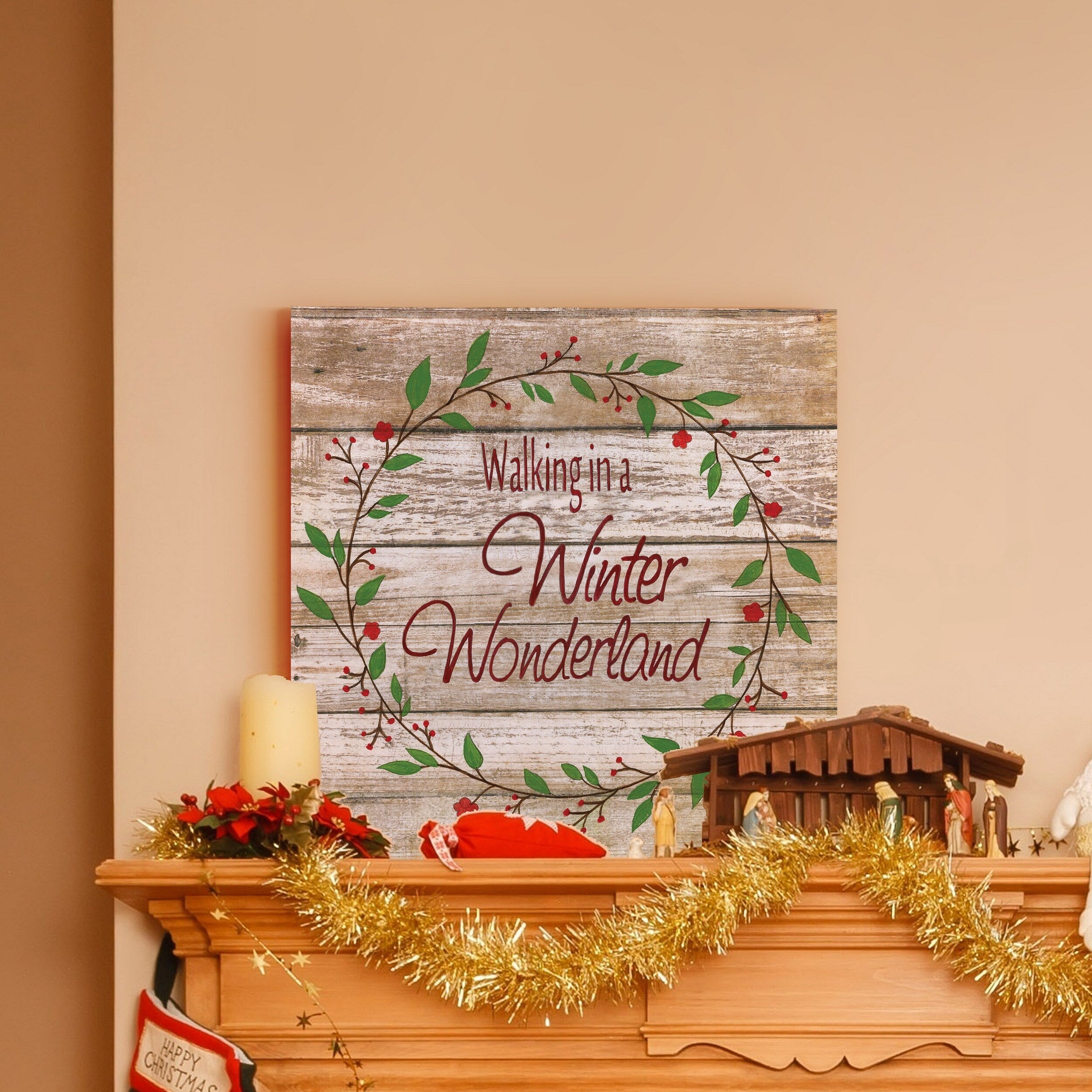 Winter Wonderland Wreath Gallery Wrapped Canvas 10x10 X724