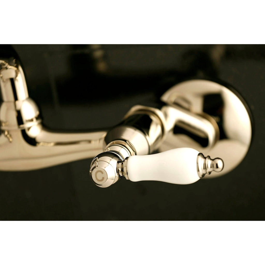 Polished Chrome 2-Handle Wall Mount Kitchen Faucet A80224