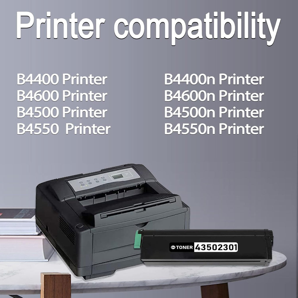 Black 4-Pack Toner Cartridge Replacement for OKI Printers N48170