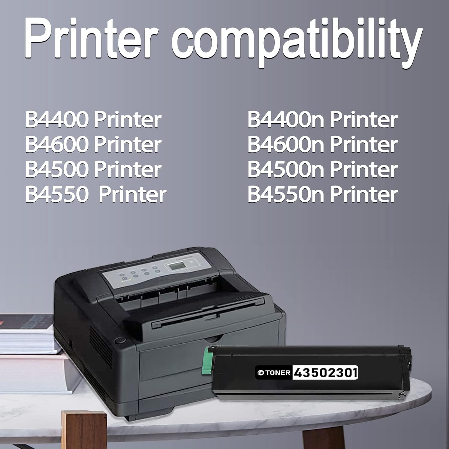 Black 4-Pack Toner Cartridge Replacement for OKI Printers N48170