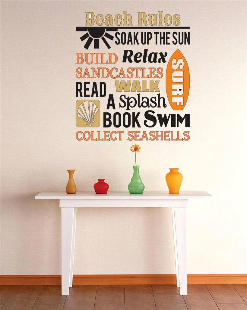 22 Inch x 32 Inch Beach Wall Decal Sticker N82582
