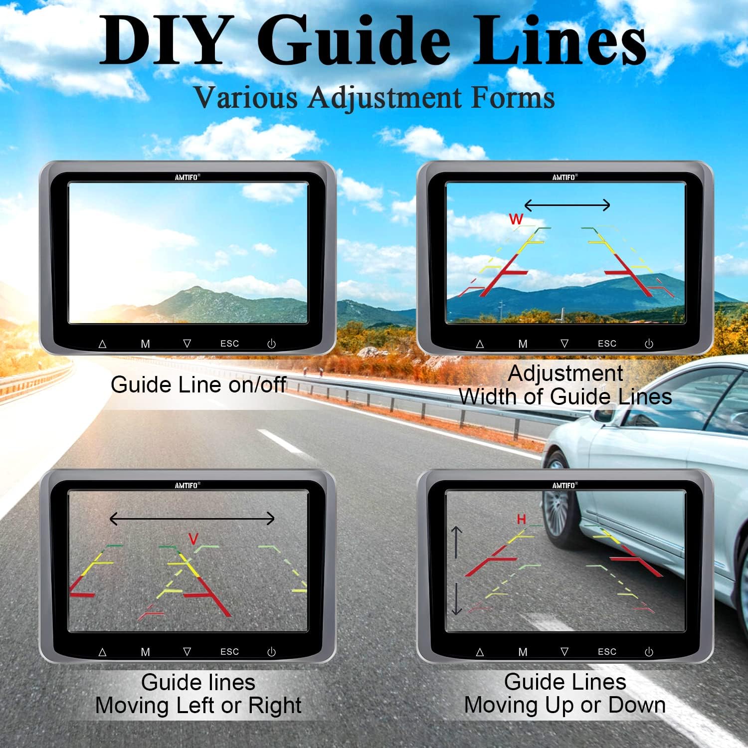 2 Pack HD 1080P Wired Backup Camera with 5 Inch Monitor Y389269