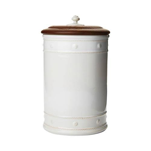 Whitewash Canister with Wooden Lid X601