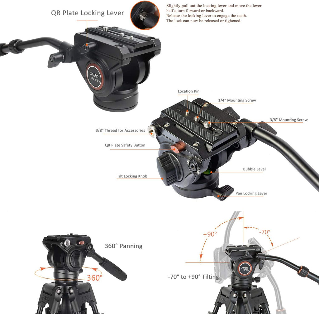 Carbon Fiber Video Tripod System with Fluid Drag Head E31285