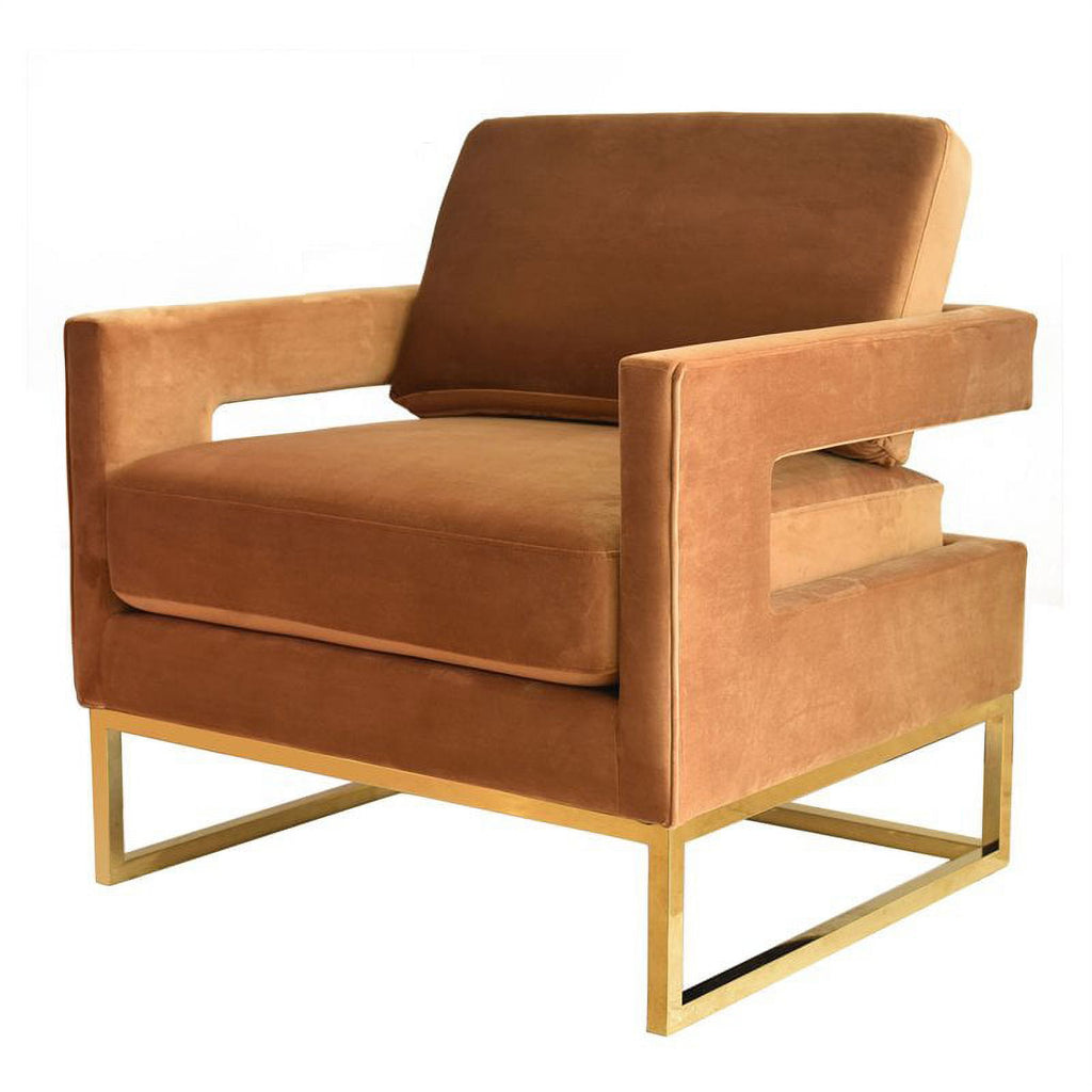 Velvet & Stainless Steel Accent Chair T71362