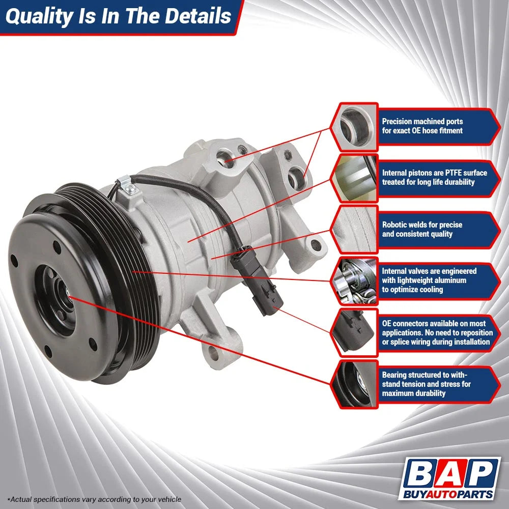 AC Compressor & A/C Clutch for Chevy Cobalt HHR Cavalier Malibu 4-Cyl P5397