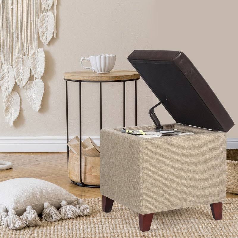 Storage Ottoman Footstool (Brown/Tan) A9157