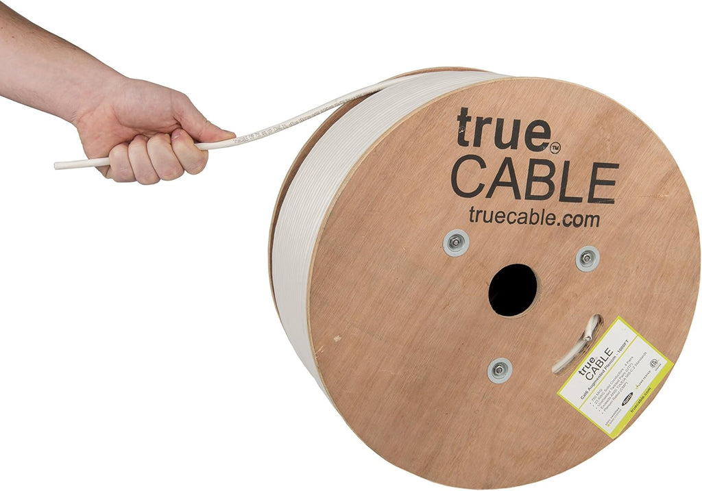 Cat6A Plenum 1000ft Yellow 23AWG 4 Pair Solid Bare Copper Bulk Ethernet Cable X69255