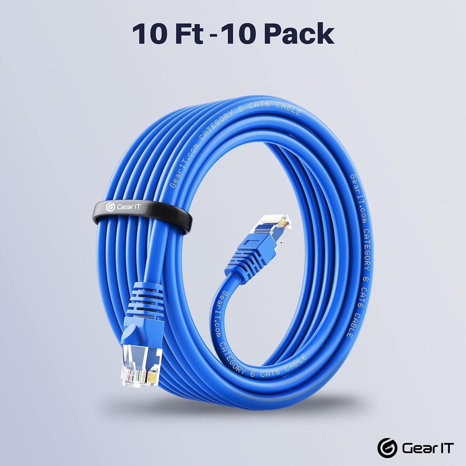 Cat6 Ethernet Cable 1 ft (100-Pack) Blue L791