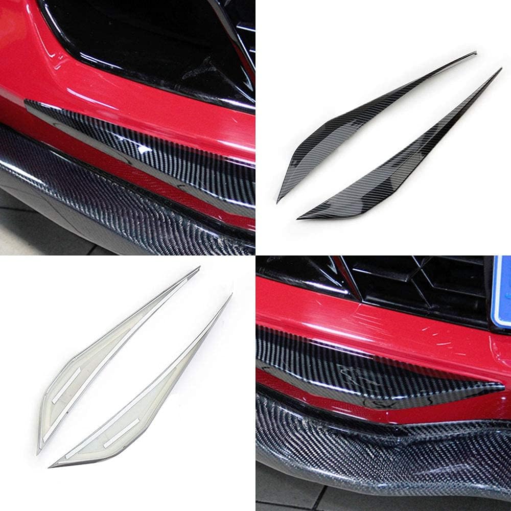 Carbon Fiber Look Cover Trims Front Bumper Bottom Corner for 2014 2015 2016 2017 2018 Chevrolet Corvette C7 P919