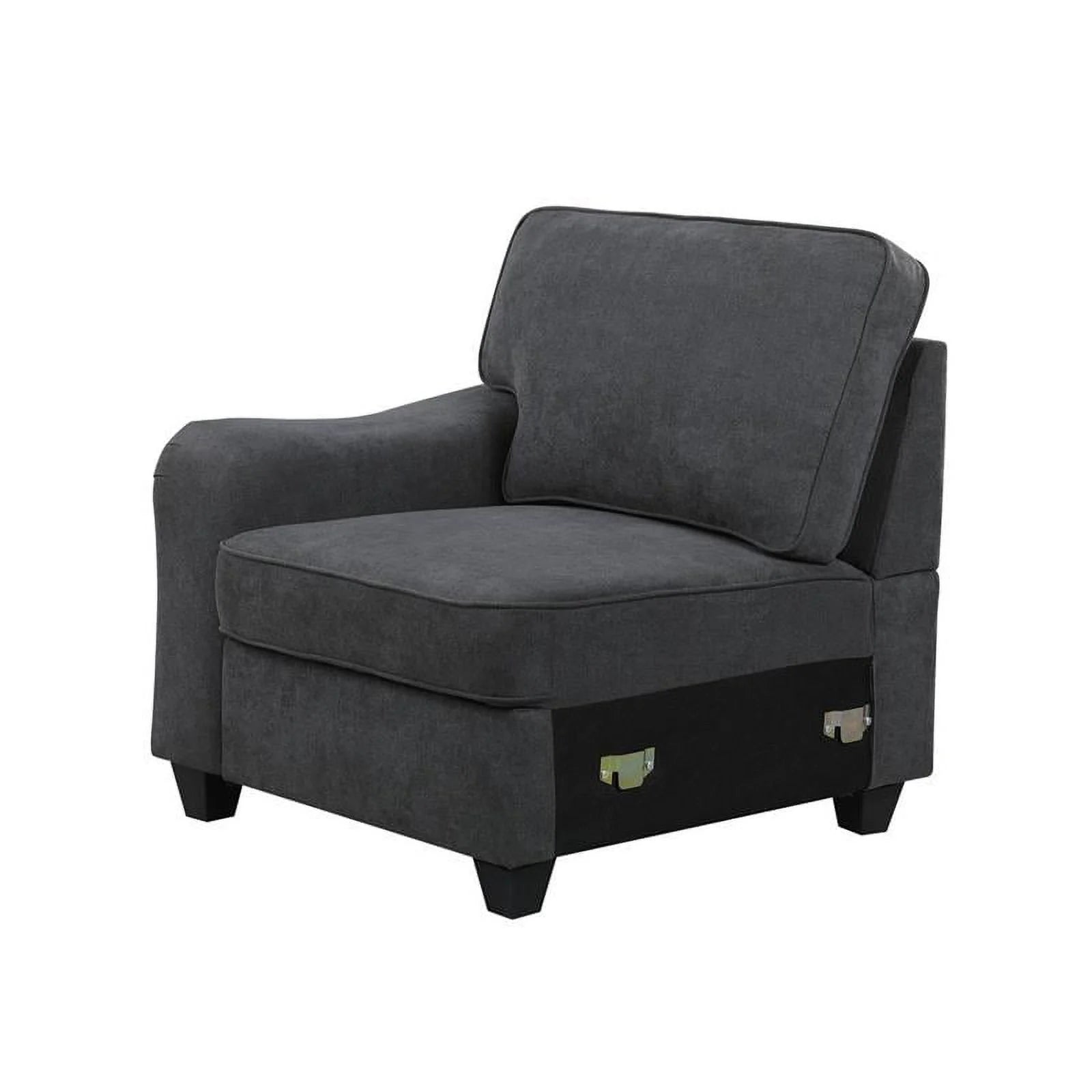 Dark Gray Woven Fabric 8Pc Modular Sectional Sofa with Ottoman G8393