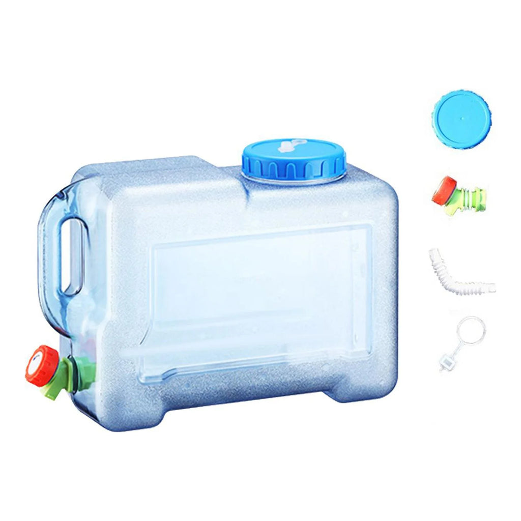Transparent Blue 12 Liters Portable Water Container with Faucet D582