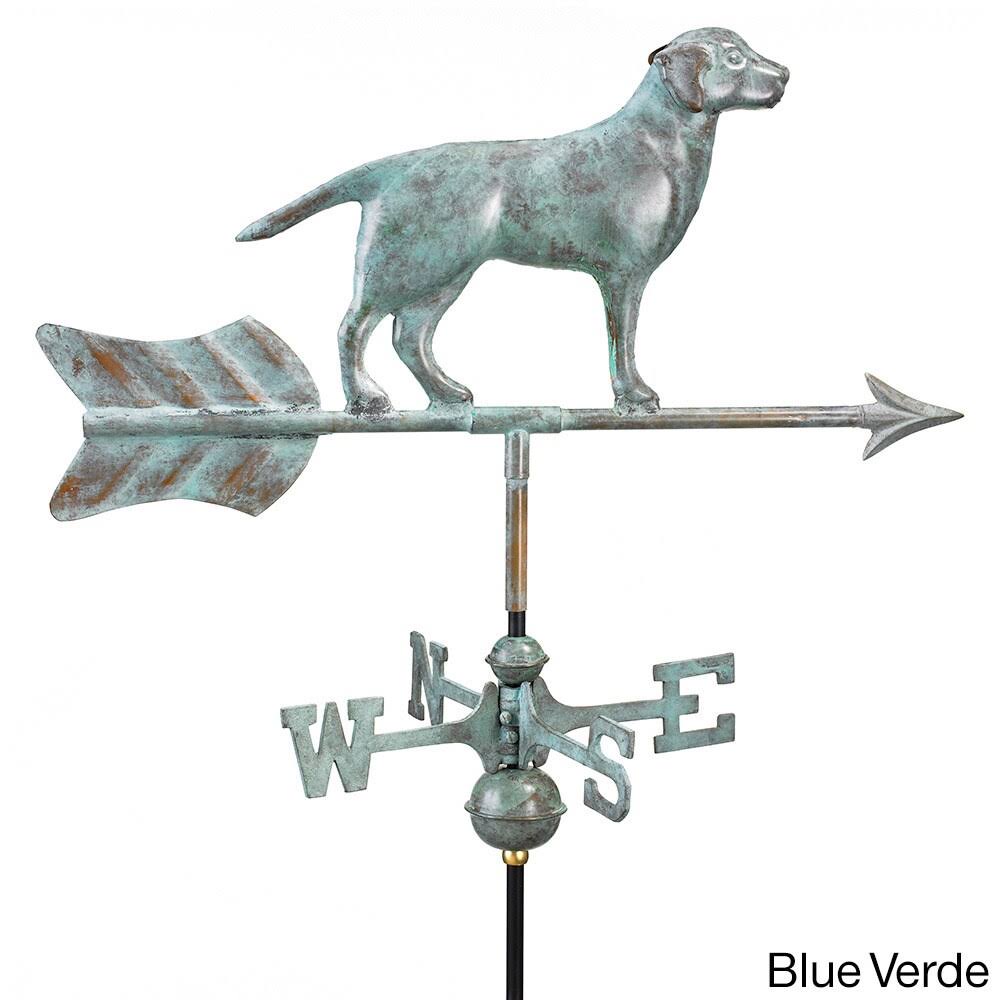 Polished Copper Labrador Retriever Weathervane Roof Mount I4583