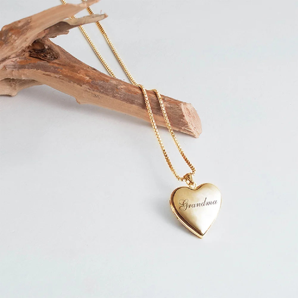 Solid 14K Yellow Gold Sweetheart Locket Necklace Pendants O124