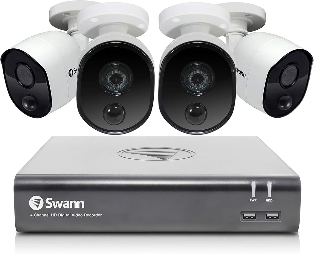 Black 4 Channel 4 Cameras DVR CCTV Security Camera System N5052